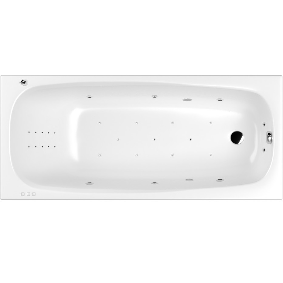 Ванна гидромассажная Whitecross Layla ULTRA NANO 0102.170075.100.ULTRANANO.CR 170x75 (белый глянцевый, хром), каркас, слив-перелив